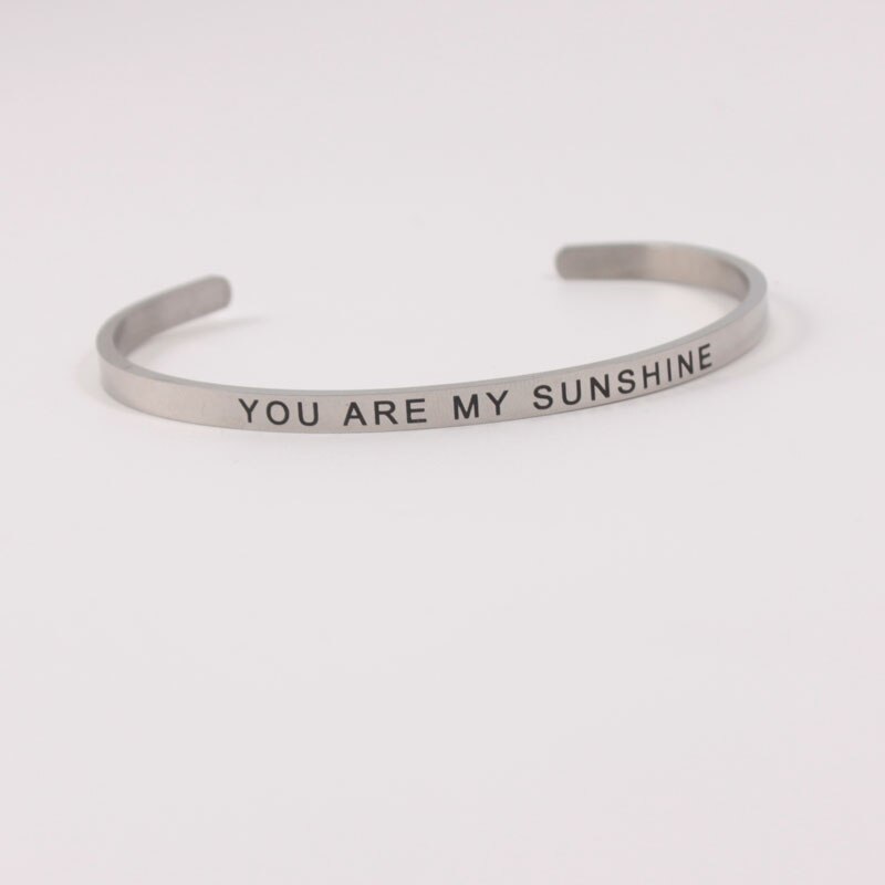 BELIEVE IN YOUR DREAMS Stainless Steel Positive Inspirational Quote Engraved Cuff Mantra Bracelet Bangle For Women Men