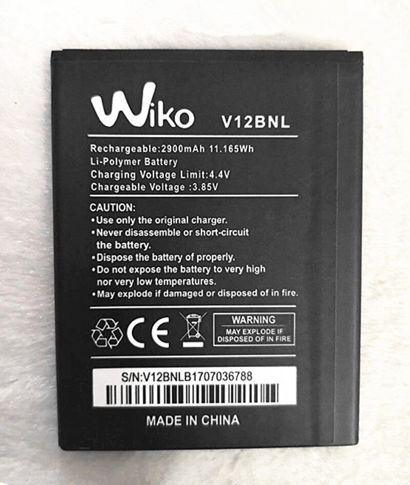 Batería de 3,85 V y 2900mAh para teléfono móvil Wiko View V12BNL, , con código de seguimiento