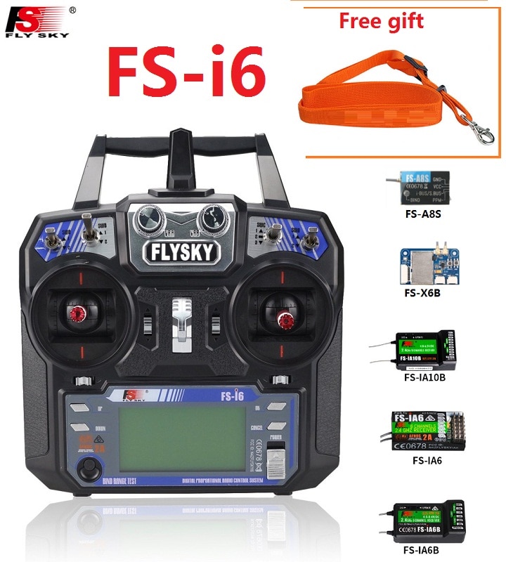 FS Flysky I6 FS-i6 2.4G 6ch Zender RC Controller met iA6B X6B A8S IA6 iA10B Ontvanger voor Vliegtuig Heli UAV boot