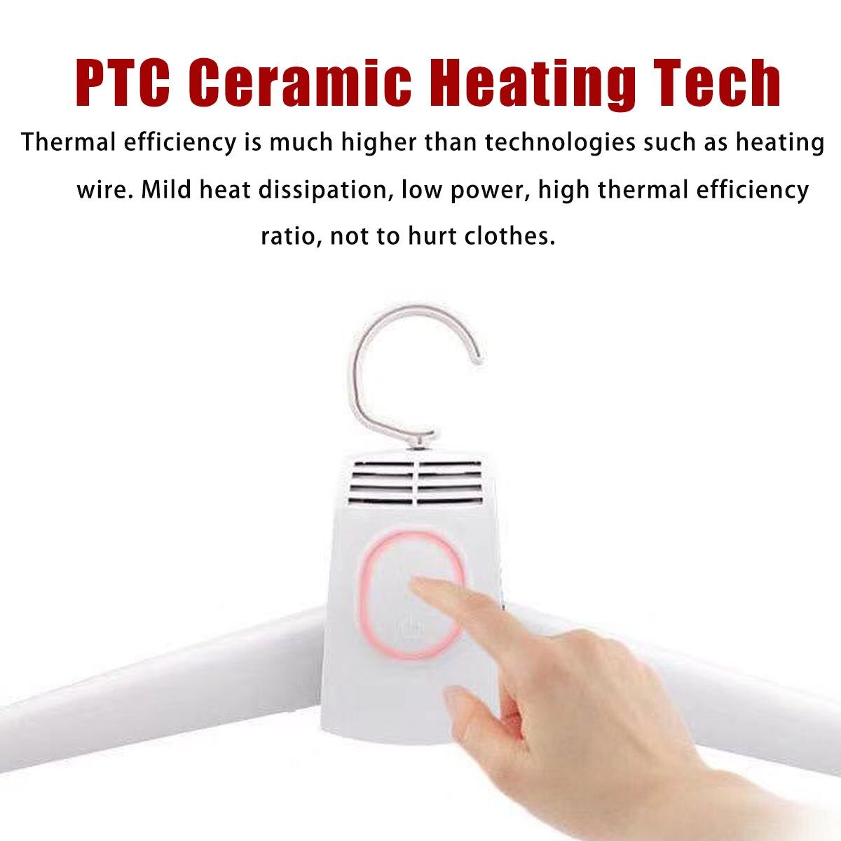 220V 50W Portable Clothes Dryer Foldable Laundry Dryer Smart Shoes Dryer Coat Clothes Electric Rack Hanger for Home Travel: White