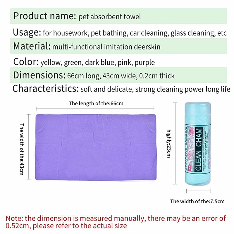 Cane morbido Asciugamano In Microfibra Per La Pulizia Panni Magici Capelli Secco per Cani Da Bagno Asciugamano pelle di Daino Sintetico PVA Chamois Lavaggio Auto Multifunzionale