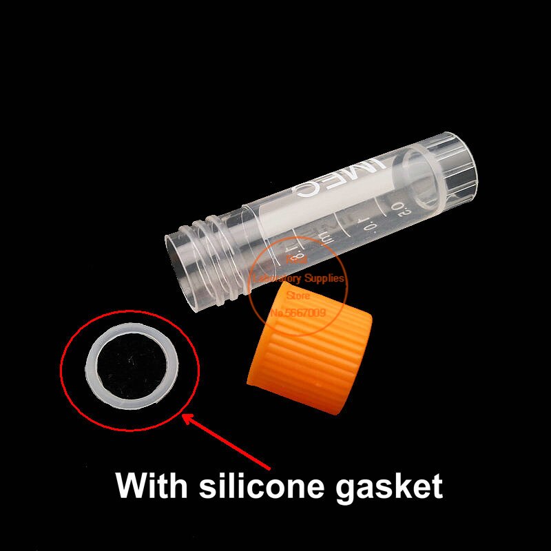 50 Stuks 1.8 Ml Afgestudeerd Lab Plastic Bevriezing Buis Cryo Conserveermiddel Tube Sample Cryovial Met Cover