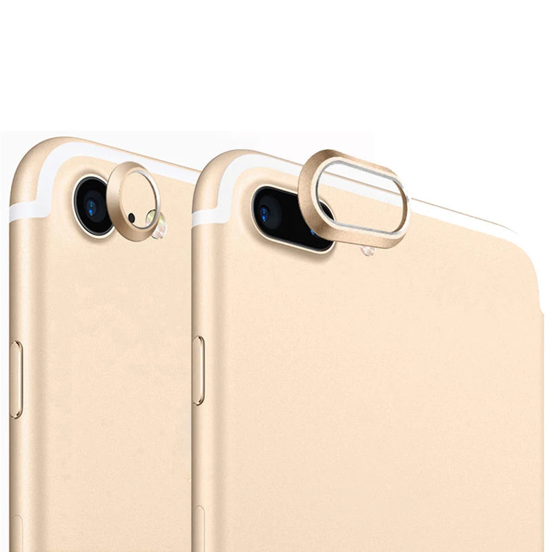2 in 1 Metall Kamera Objektiv Schutz für iPhone 7 8 Plus X Objektiv Schutz Kreis Ring Abdeckung mit Gehärtetem glas Film für iPhone X: Gehärtetes Glas / Gold