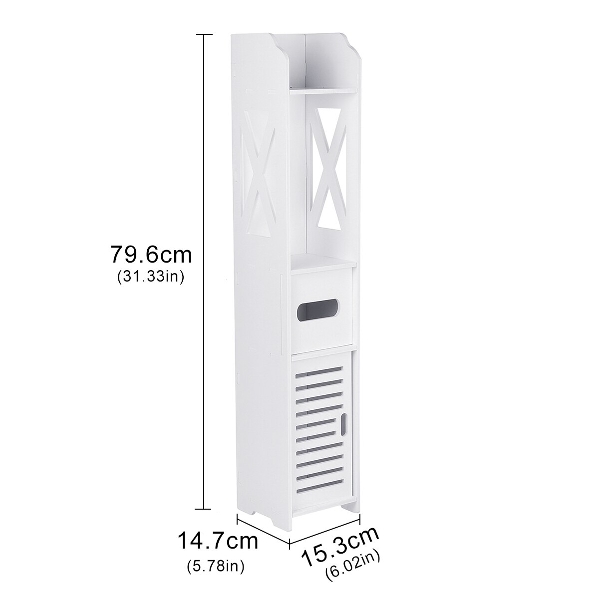 DIY Small Bathroom Toilet Storage Cabinet Waterproof Organizer Vanity Floor Standing Rack Washbasin Shower Corner Sundries Shelf: 6.02x5.78x31.33in