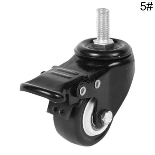 Roue universelle en caoutchouc souple de roulette de meubles de 1.5 pouces, roue unidirectionnelle muette, roue lourde de frein de pied pour le matériel de meubles de chariot de table: 5