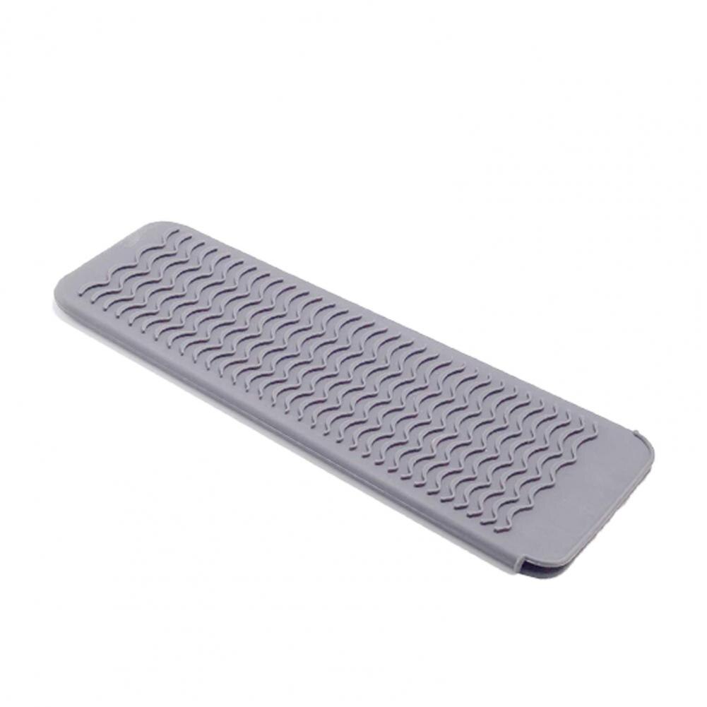 Alfombrilla de silicona anticalor, cubierta de aislamiento Flexible resistente al calor para plancha de pelo, herramienta de peinado: Grey