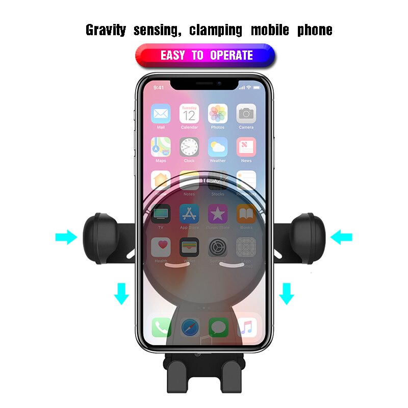 Giausa gravity autohouder voor telefoon in auto ventilatierooster clip mobiele telefoonhouder voor iphone samsung xiaomi gps