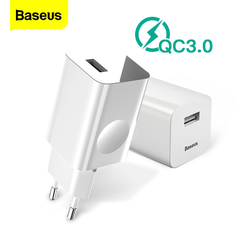 Baseus 24W Quick Charge 3.0 Usb Charger Ac Adapter Voor Draadloze Oplader Reizen Mobiele Telefoon Oplader Voor Iphone 12 samsung S9 S8