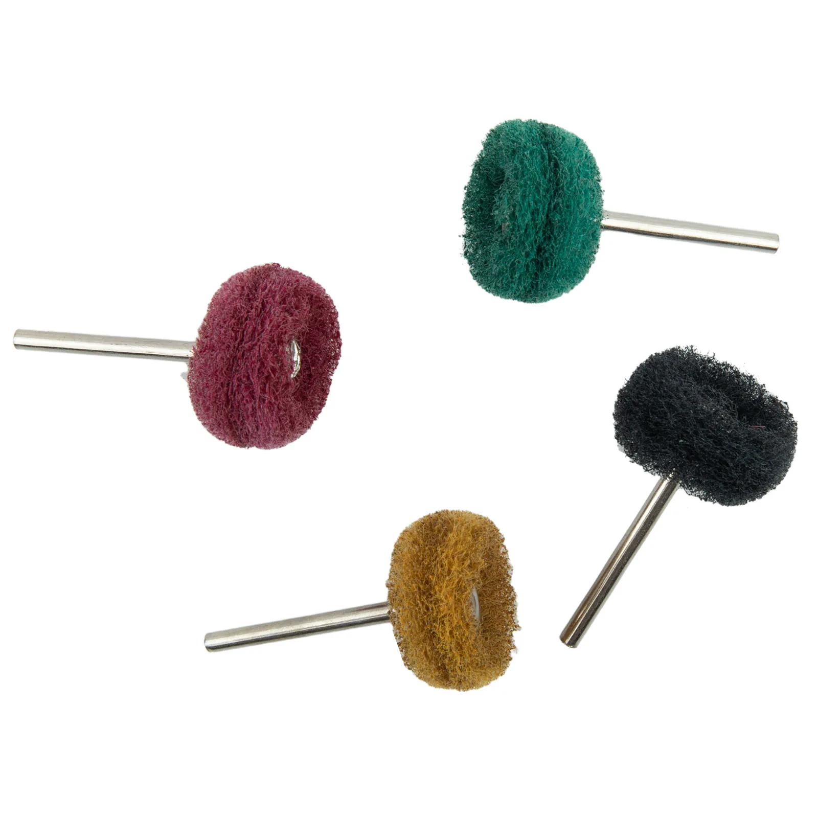 4 pz Mini trapano spazzola abrasiva Nylon lucidatura lucidatura ruota 3mm gambo ruota abrasiva rimozione ruggine per Dremel strumento rotante accesso
