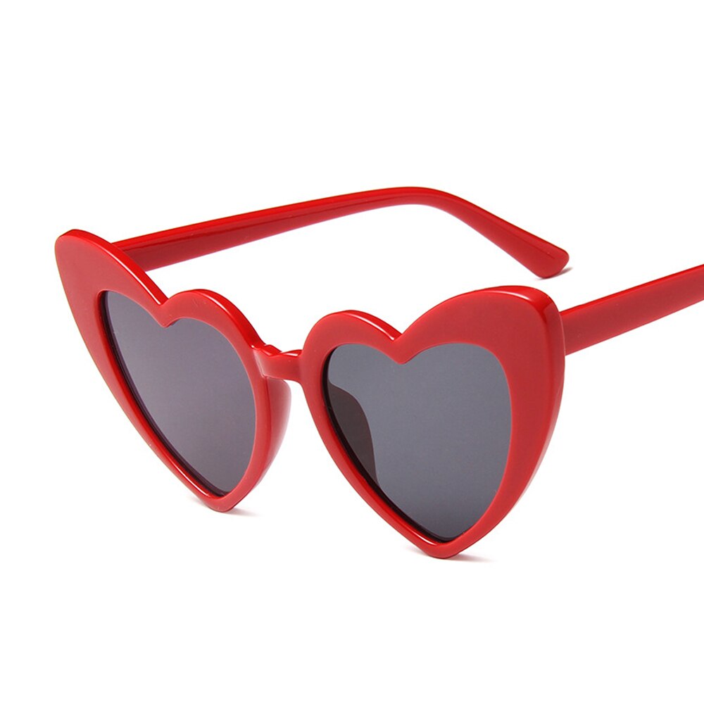 Heart Shaped Sonnenbrillen für Frauen Liebe Herz Sonnenbrille UV400 Schutz Brillen: Red