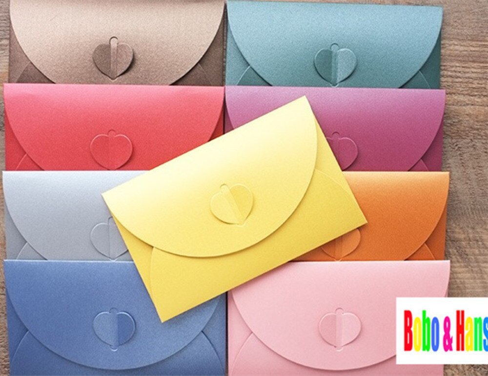 9 pcs/lot colors style Heart designs Paper Envelope DIY Envelope
