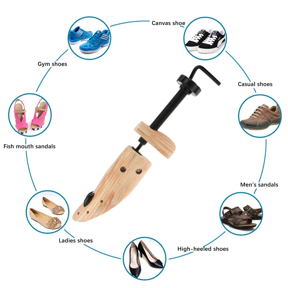 Adjustable 2-Way Premium Pine Wood Shoe Stretcher Shaper Men Women