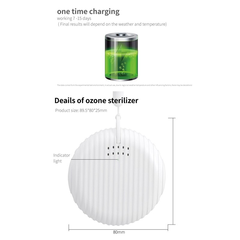 Mini Portable USB Air Purifier Ozone Generator Cleaner to Remove Smell for Home Car Fridge