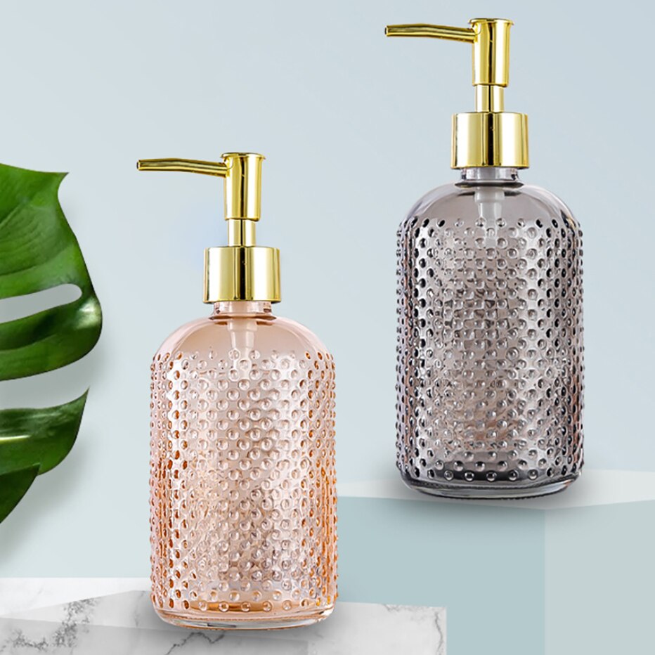 Clear Soap Dispenser Bottle Refillable Liquid Hand Soap Shampoo Dispenser for Bathroom Kitchen
