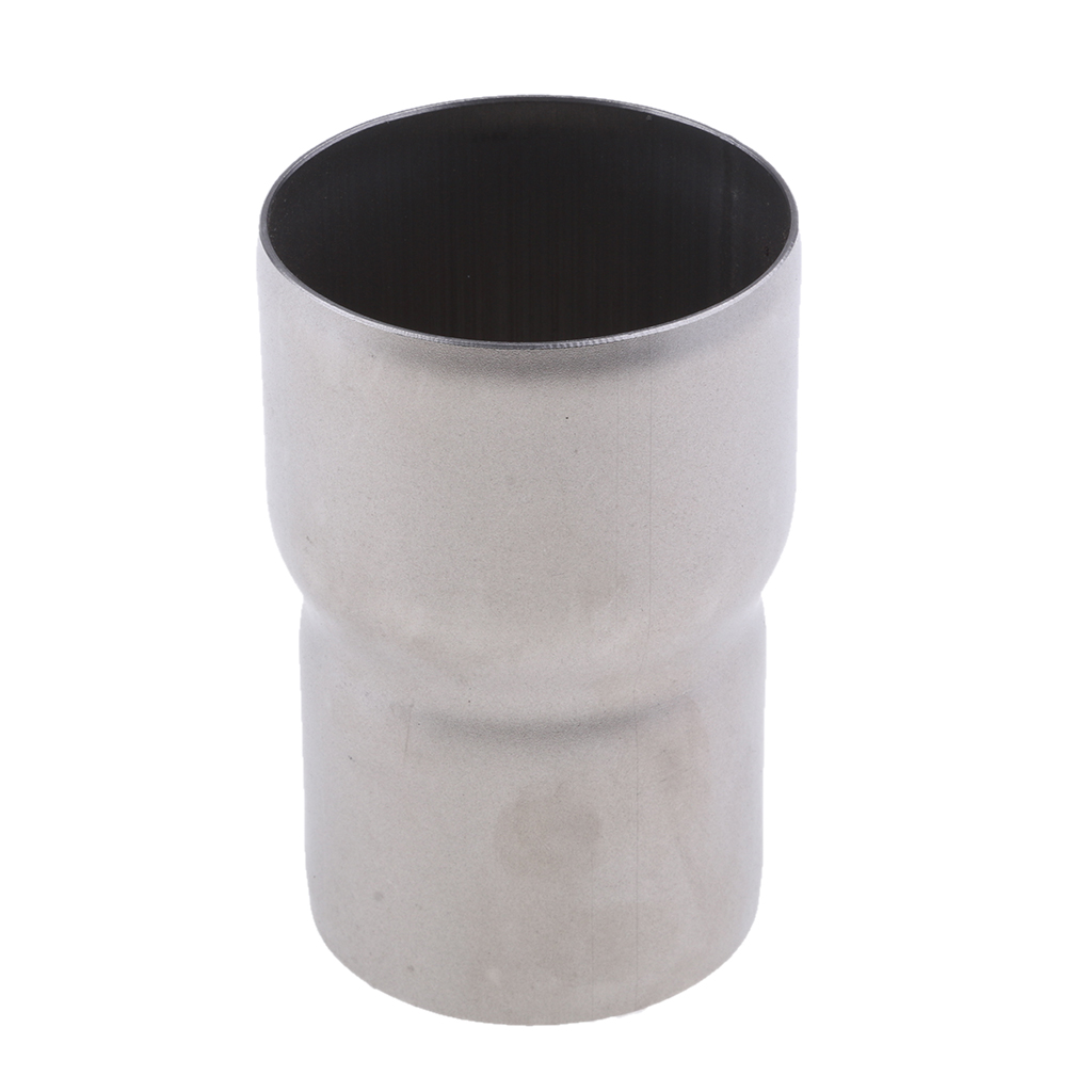 Silver Universal 61 Mm To 51 Mm Exhaust Pipe Adaptor Reducer Joining Sleeve Connector Tube