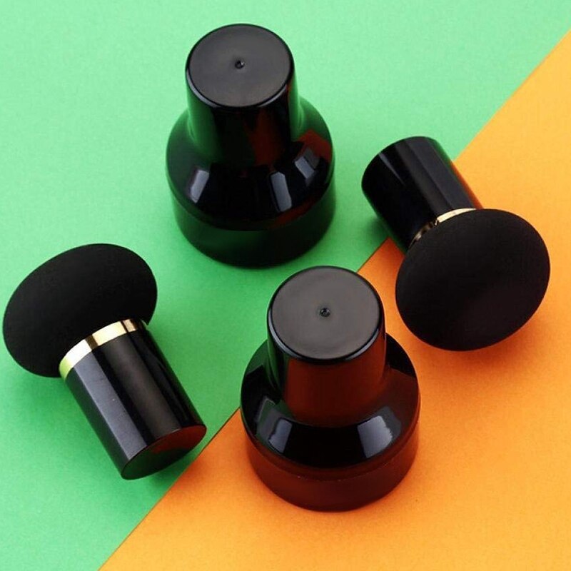 Poederdons, Paddestoel Hoofd Vorm Blender Foundation Contour Basis Poederdons Make-Up Tool Zwart
