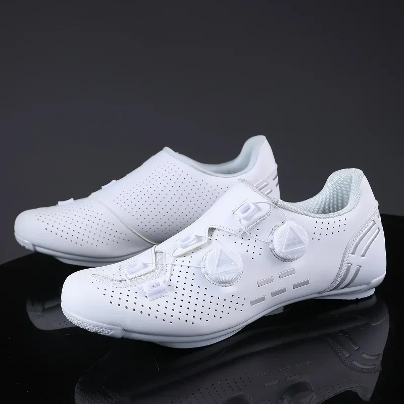 Man Road Cycling Shoes Flats Cleats Shoes Women White Speed Cycling Sneaker Self-Locking Non-slip Mountain Bicycle Bike Shoes