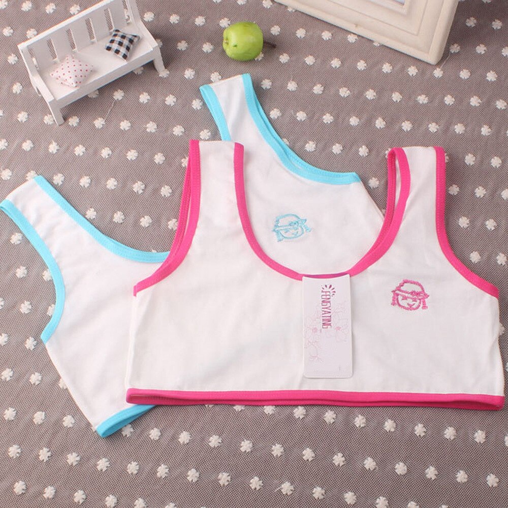 Lovely Baby Girls Tanks Printing Underwear Bra Vest Cotton Children Underclothes Sport Undies Camisoles 1220