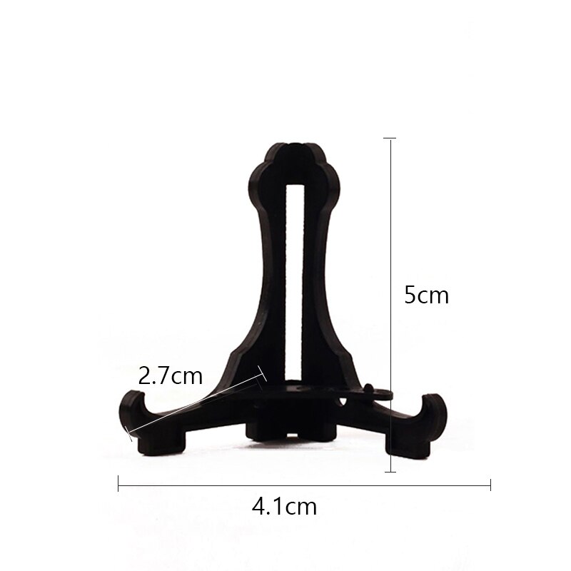 Mini soporte de placa de 2 pulgadas, marco de fotos, soporte de exhibición de insignia, soporte de Pedestal de plástico para fotos, bandeja para platos, decoración del hogar, 10 piezas: Black 10pcs