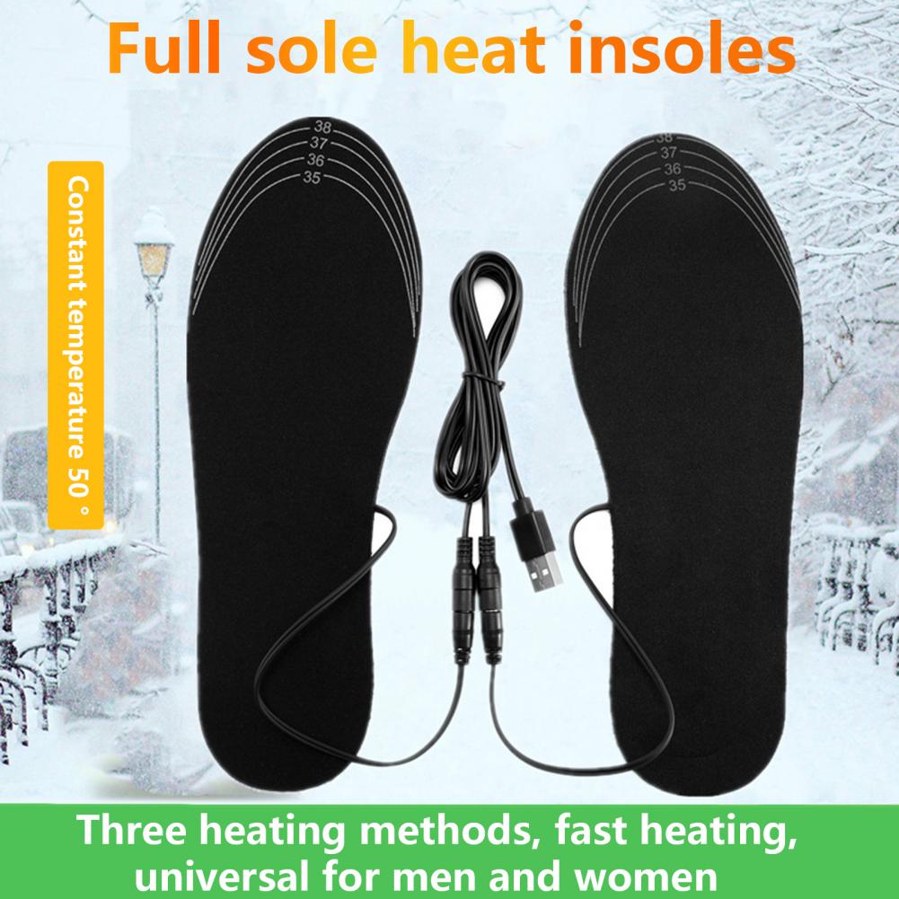 Elektrische USB Verwarmde Inlegzolen Vrouwen Mannen Skiën Voet Warmer Pad Voeten Warmer Sok Pad Mat Winter Verwarming Binnenzool Verwarming Binnenzool