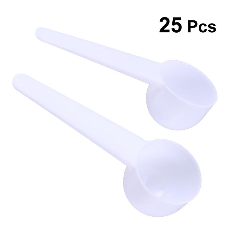 25pcs/pack 10g Plastic Round Bottom Scoop Coffee Measuring Spoon for Milk Powder Liquid Seasoning Refillable Compatible Scoops