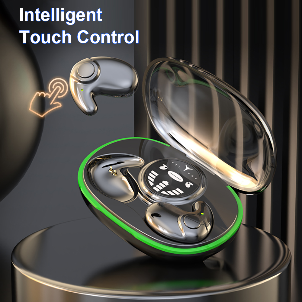 Bluetooth 5.3 Invisible Sleep Earphones Mini Wireless Headphones IPX5 Waterproof Noise Reduction Earbuds Touch Control Headsets