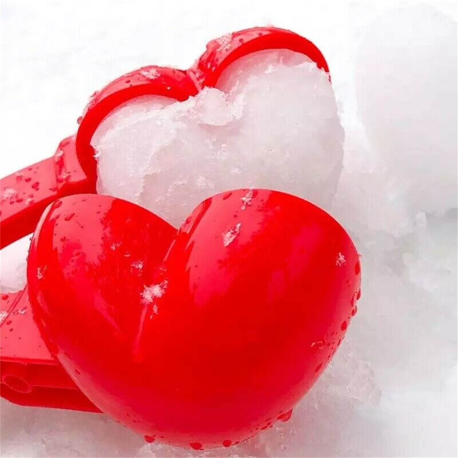 Heart Snowball Maker Winter Plastic Snowball Maker Clip Kids Outdoor Mold Toys Snowball Maker Clip Winter Snow Toy For Kids