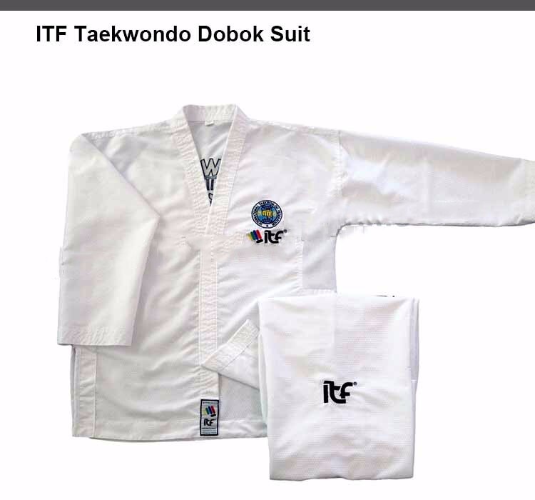 2022 ITF Approve Taekwondo White Cotton Student Kimono Doboks With Embroidery Pattern Kimono Taekwondo Uniform For Adult Kids: 150cm