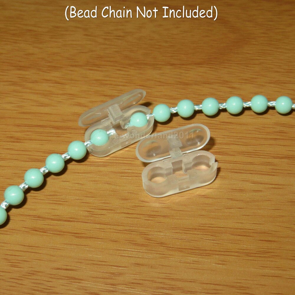 50pcs Clear Plastic Roller Blinds Pull Cord Connector Curtain Chain Connector for Vertical Blinds Joiners Spare Tool Replacement