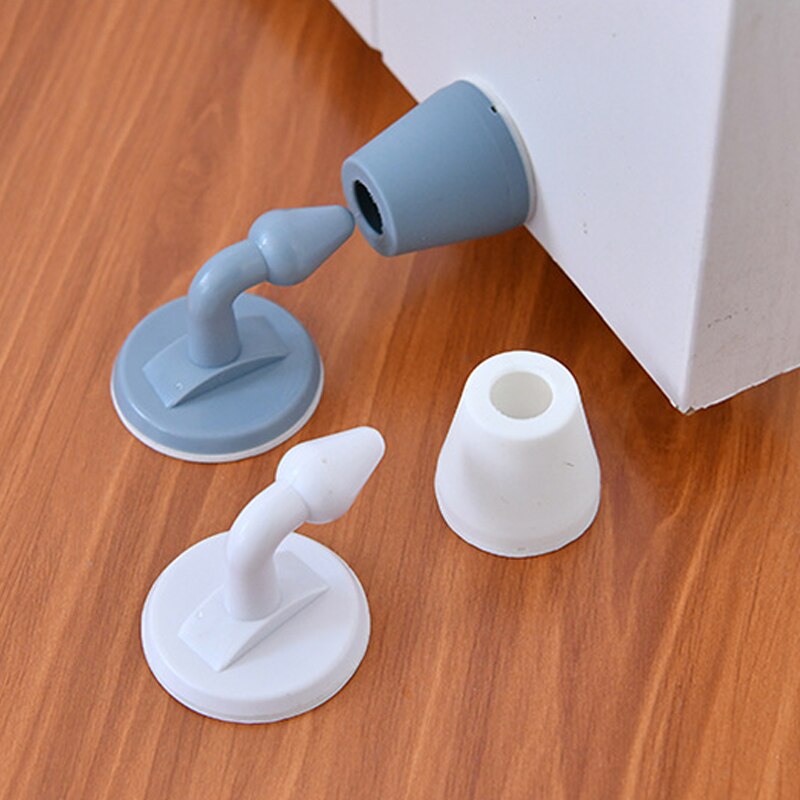 ABS Silicone Door Stopper Non Punching Sticker Hidden Door Holders Self Adhesive Door Stop Wall Protectors