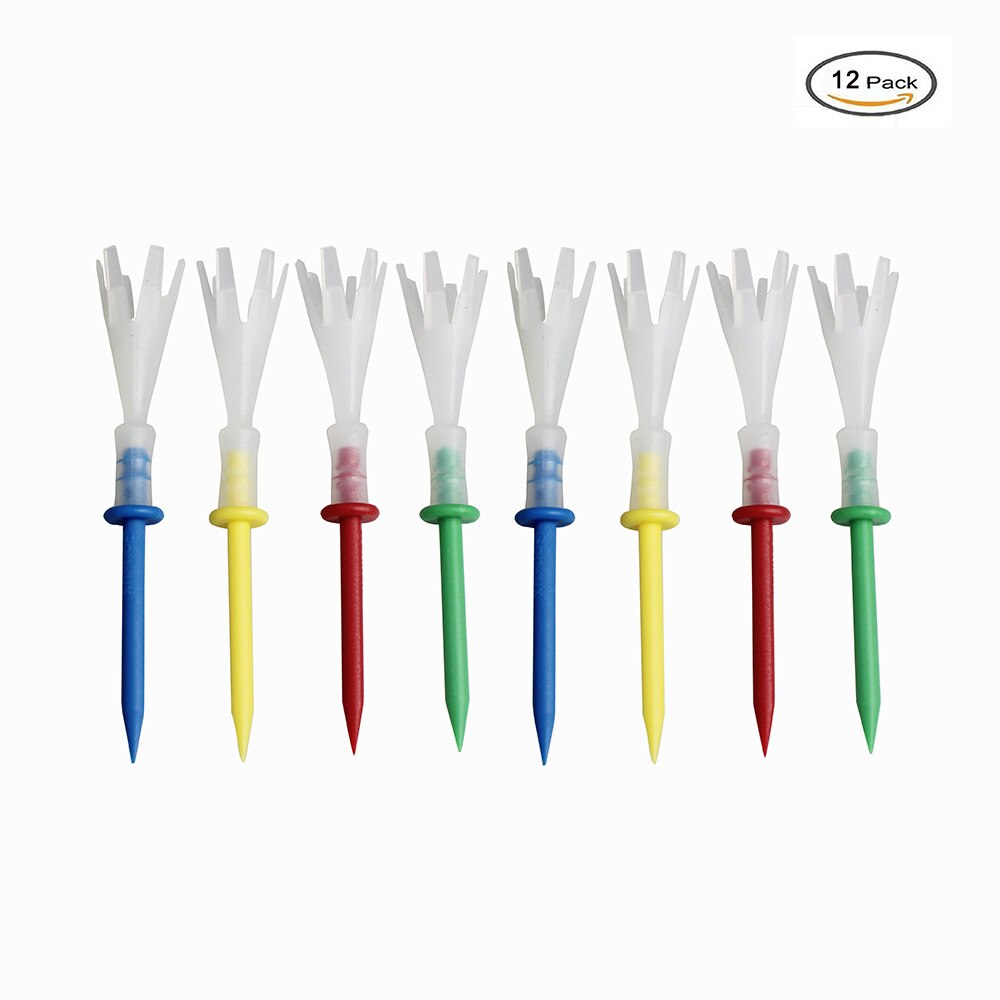 CRESTGOLF Multi Color Plastic Golf Tees 3-1/4 Inches Golf Tees 3.25'' Tee 4 Yards Gonkux Golf Accessories 12pcs/Lot