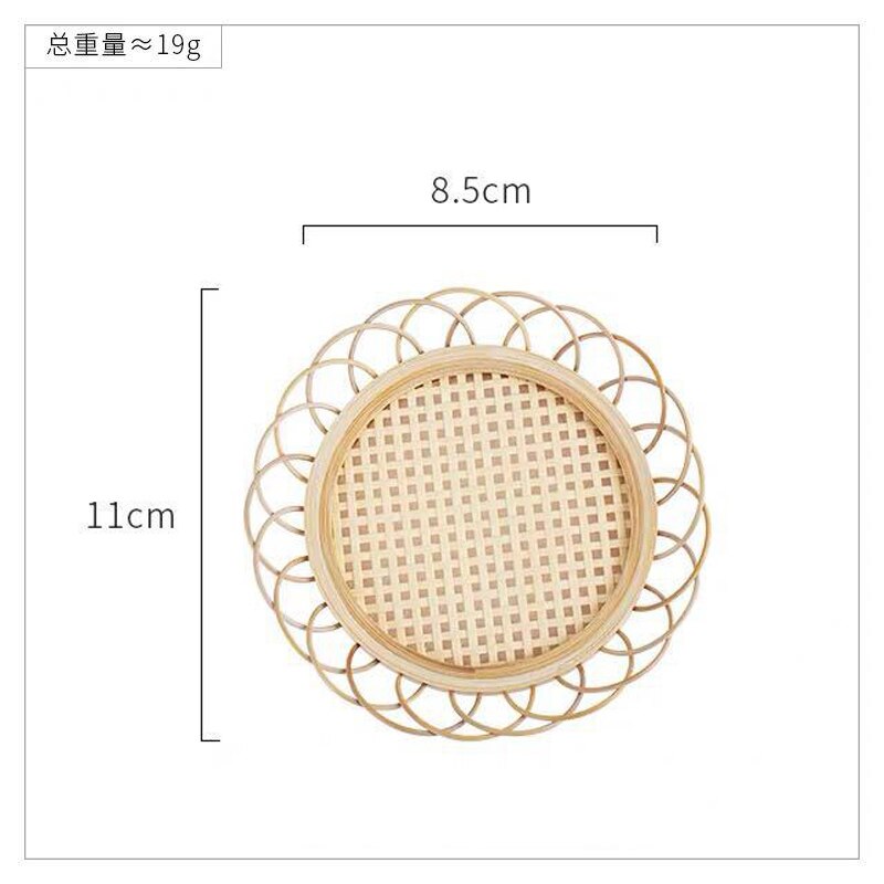 Ins Blogger 'S Handgemaakte Bamboe Kant Coaster Chic Photo Prop Rotan Bekerhouder Thee Houder