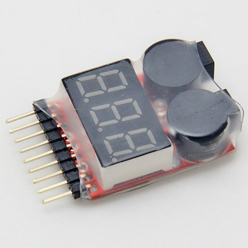 Battery Voltage 2IN1 Tester Low Voltage Buzzer Alarm 1-8S Lipo/Li-ion/Fe