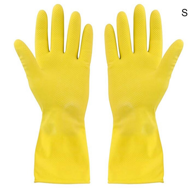 1 Paar Huishoudelijke Afwas Wassen Kleren Rubberen Handschoenen Latex Waterdicht Huishouden Tuin Handschoenen S-XL Size: S