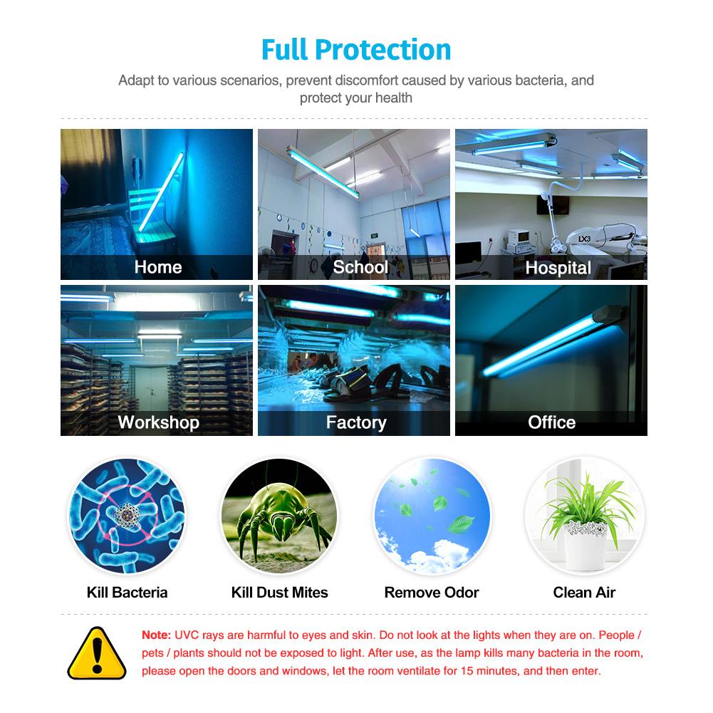Disinfection UV Lamp Car Home Living Room Office UV Germicidal Lamp Led UVC Light Disinfection Lamp Sterilizer Air Kill Mites
