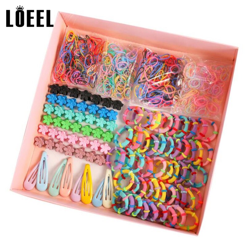 Bandes de cheveux élastiques 220-870 pièces/lot | Nouvelle pince à cheveux, coffret , ensemble épingles à cheveux pour enfants, accessoires pour cheveux