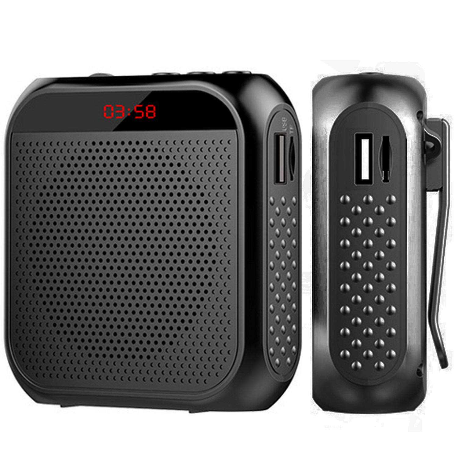 Gosear-Amplificador de voz portátil multifuncional, altavoz Personal con pantalla de micrófono para profesores, 5W, 2400mAh: Black