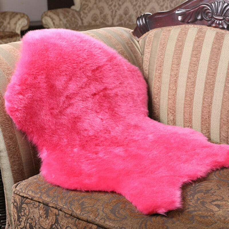 Faux pels fåreskind stil tæppe  (60 x90 /40 x 60 cm)  faux behagelig blødt brugbart uld tæppe til soveværelse sofa gulvkast tæppe: 60 x 90cm / Rose