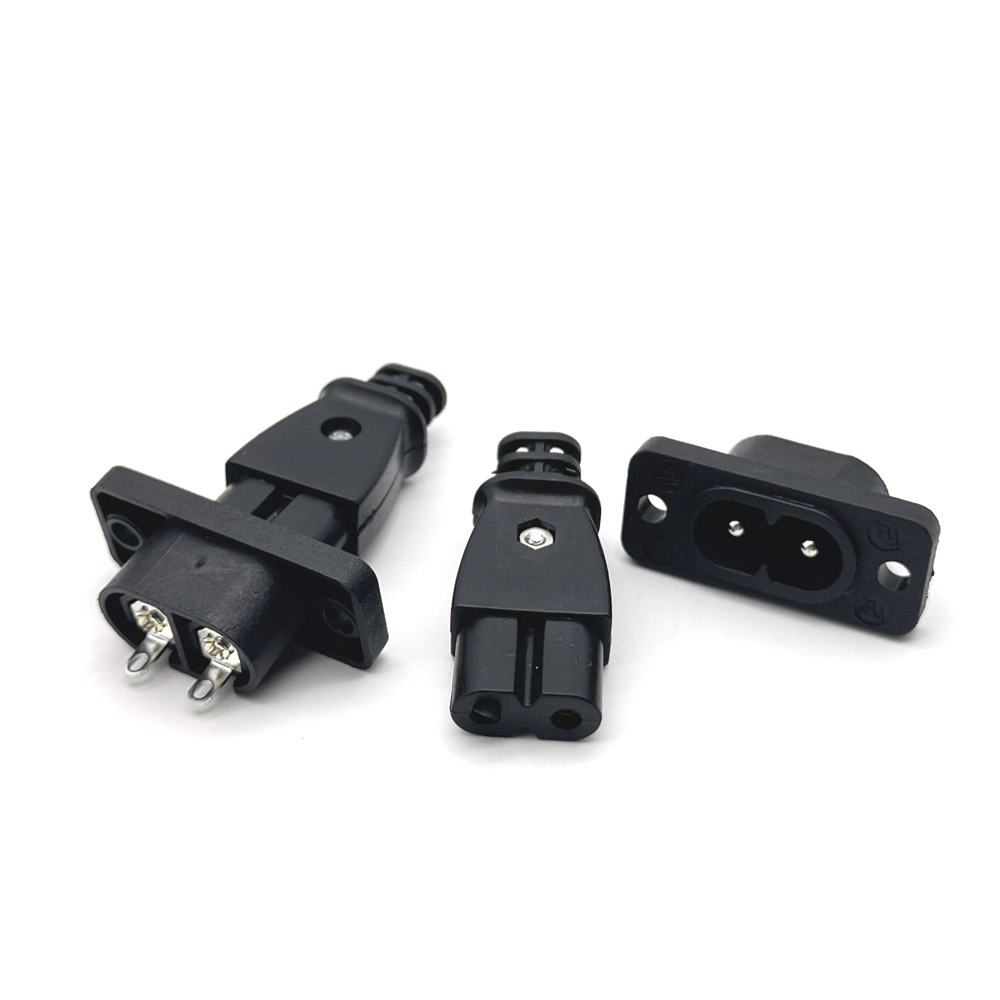 1/3 Stuks C8 mannelijke stopcontact C7 vrouwelijke plug stopcontact ingebedde elektrische connector connector 35mm * 15mm AC 2.5A 5A 250v