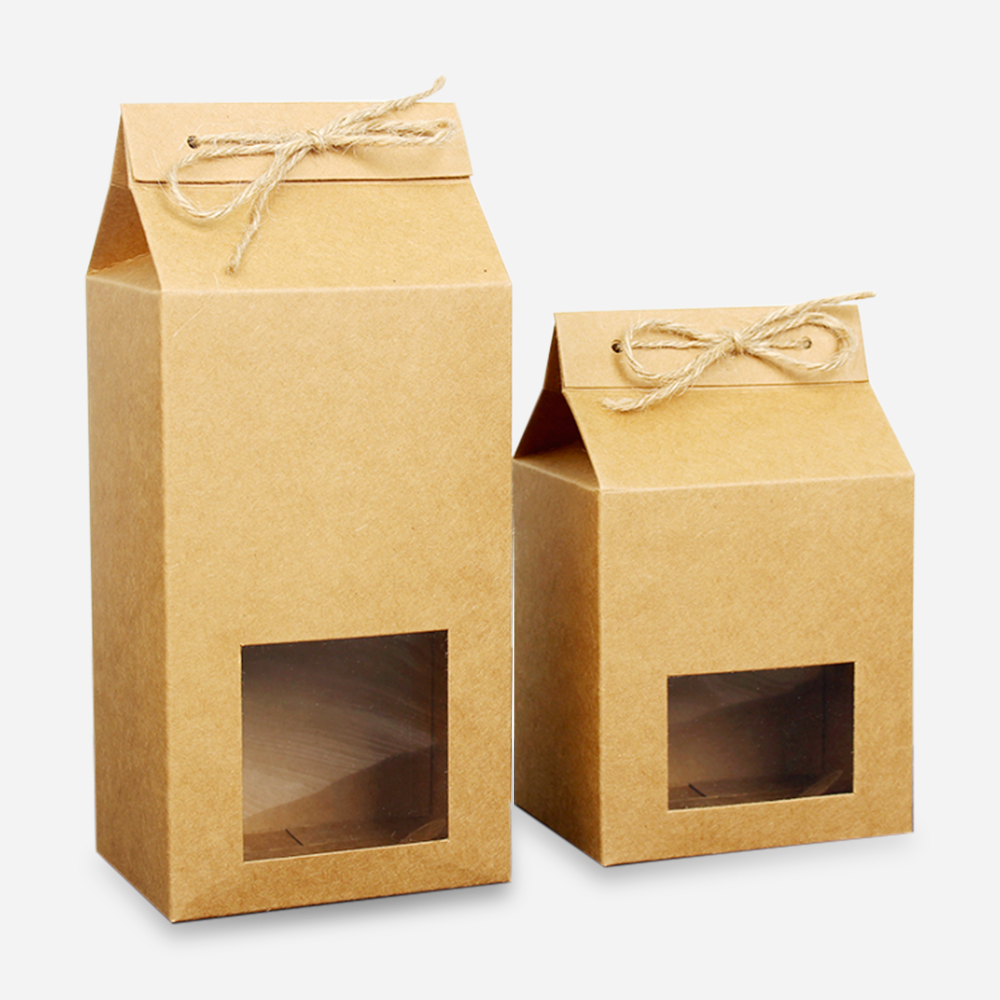 10 stuks kraftpapier theedoos vintage gebak koekjeszak vouwkarton met touw bak cupcake verpakking feestgunst: 10 8 11cm