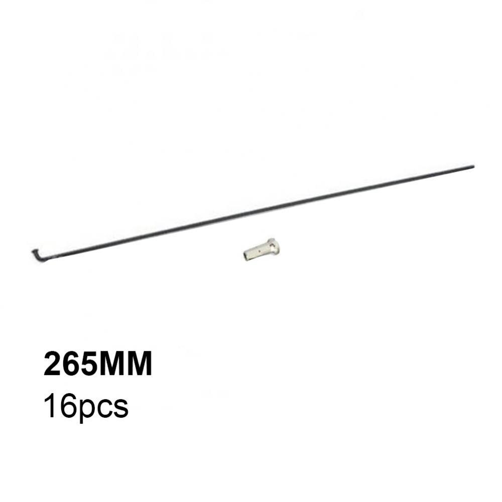 16Pcs bike bicycle high-carbon steel spokes and nipples/251/253/255/257/259/261/263/265/267/269 mm knitting needle: 265mm