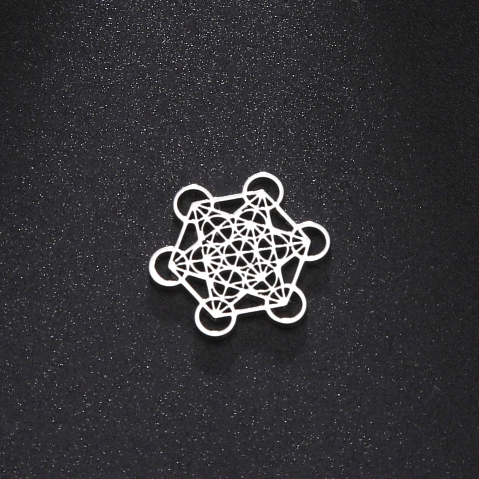 Abalorios de cubo Skyrim Arcángel Metatrón para collar, pendientes, fabricación de joyas, amuleto de geometría sagrada de acero inoxidable, colgantes DIY