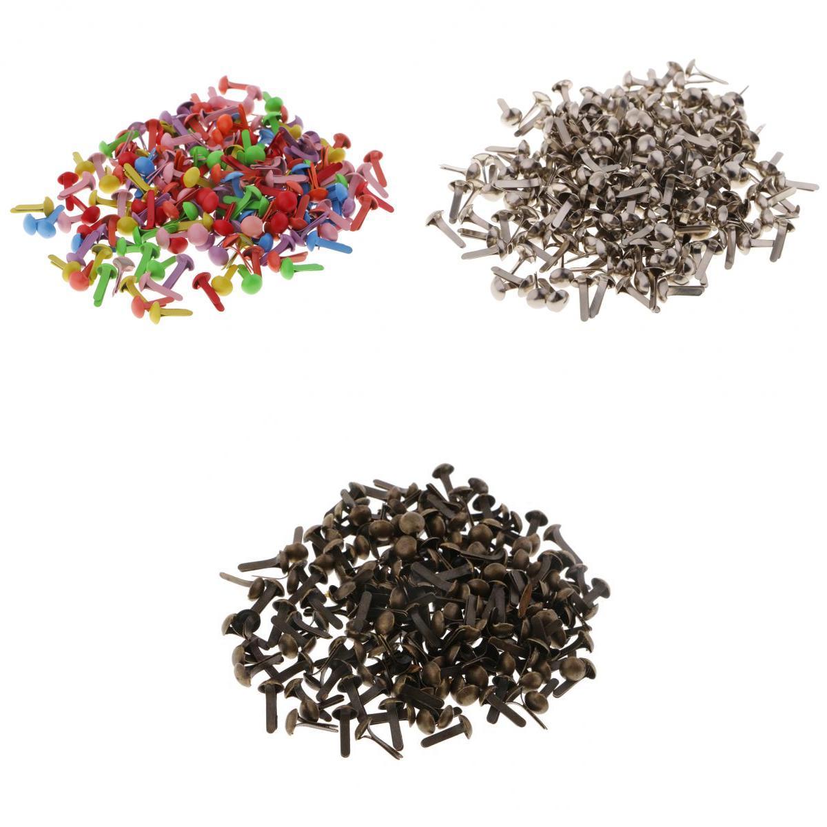600x Round Metal Paper Fasteners Brads for Crafting DIY Craft Scrapbooking