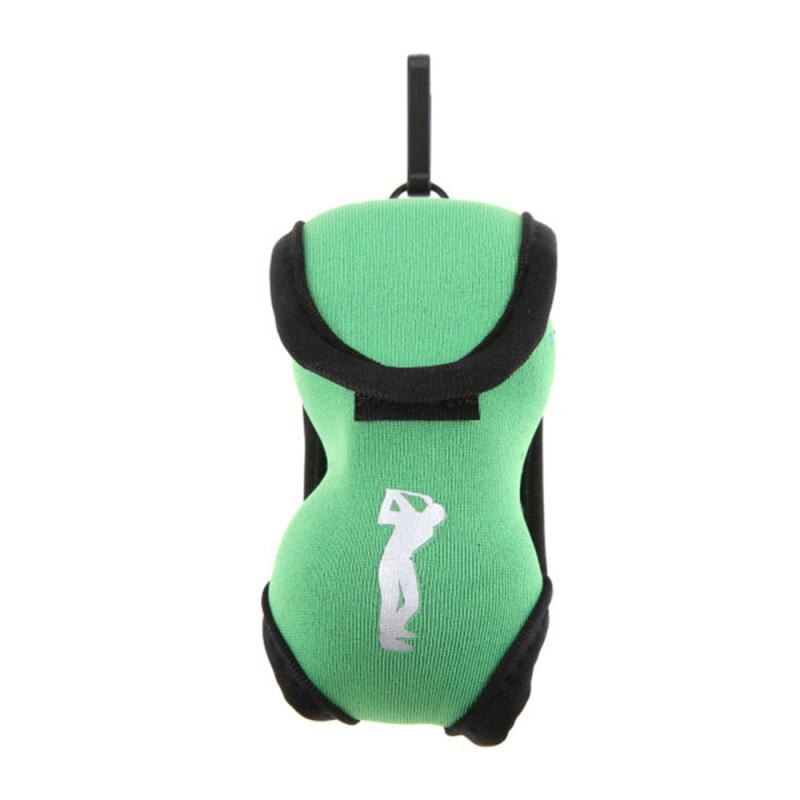 Draagbare Neopreen Mini Golfbal Zak Golf Tees Houder Storage Case Carry Pouch Pack Met Riem Clip Voor Training golfballen: green