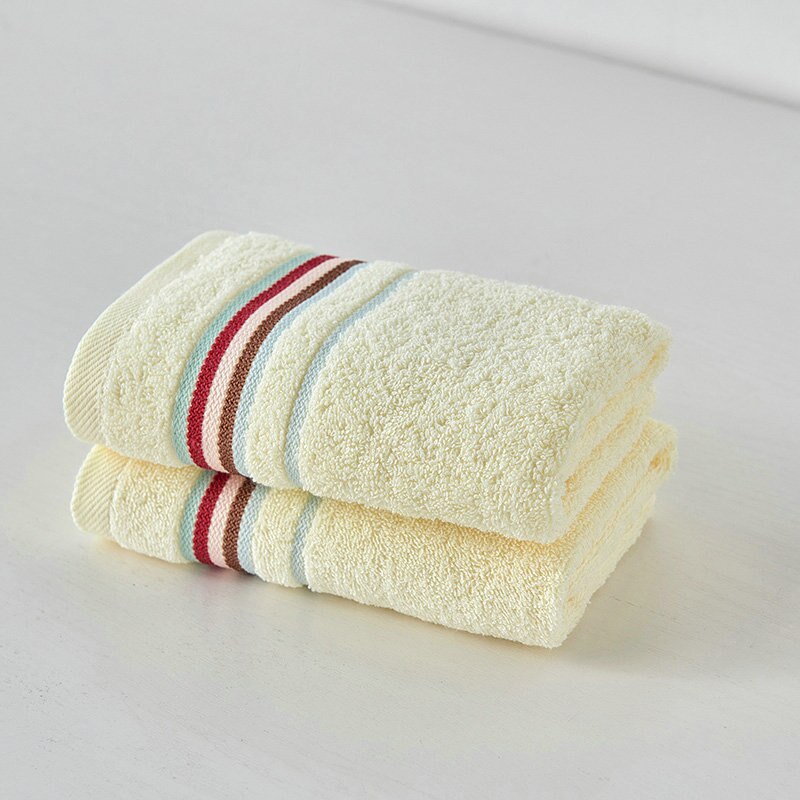 Face Towel Bathroom Super Absorbent Luxury Soft Cotton Towels Hand Towel 33x72cm Stripe Style 100% Cotton MJ-1098: Beige