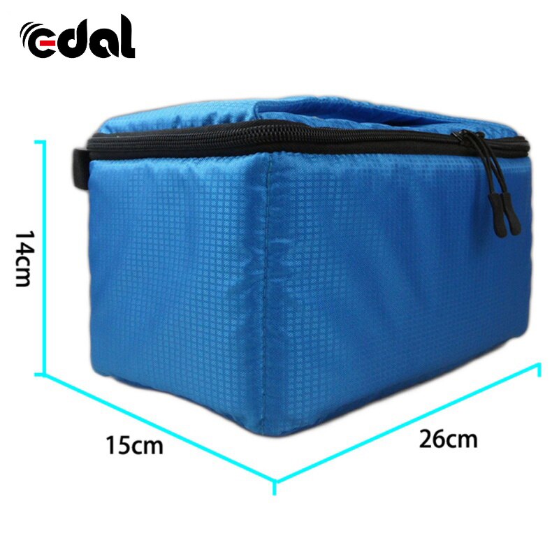 Bolsa de inserción portátil para cámara réflex digital bolsa protectora acolchada para cámara réflex digital, negra, resistente al agua, con cremallera