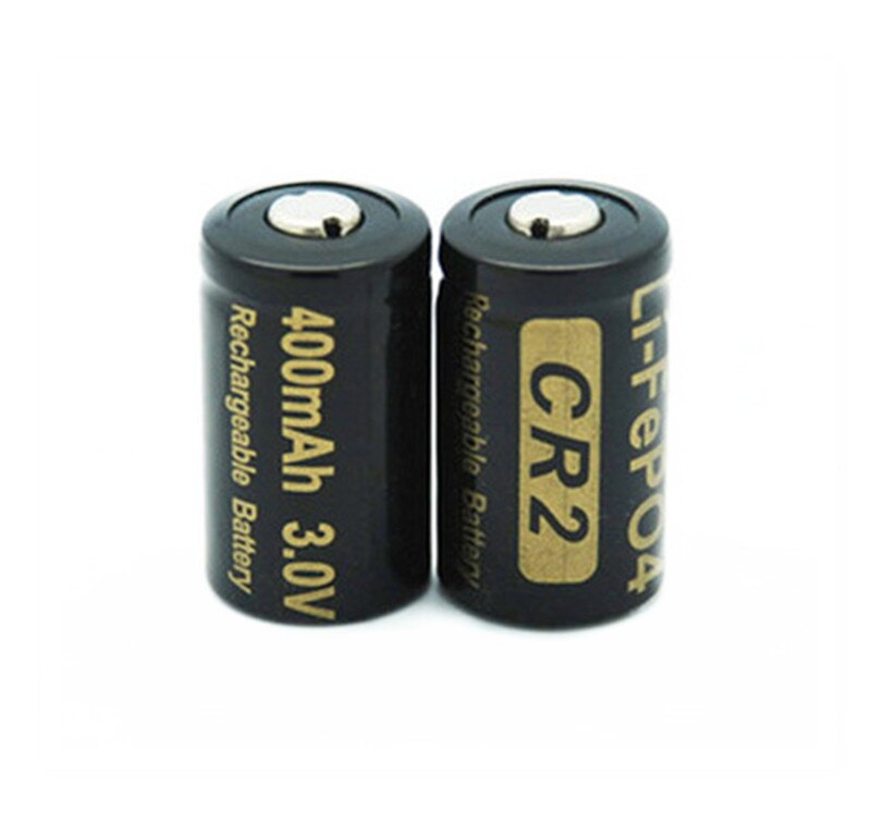 2 kpl soshine  cr2 400 mah akku 3.2v lifepo 4 ladattava akku 15266 cr2 akkua paristojen suojakotelolla