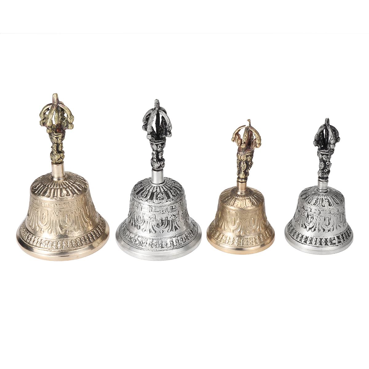 Retro metal cobre mão sino handheld sinos meditação espiritual cantando artesanato de bronze chamada artesanal sino instrumentos musicais