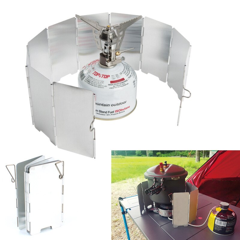 Outdoor Camping Portable Gas Cooker Stove for Camping Hiking Accessories Adapter for Filling Gas Cylinders Alloy Windshield