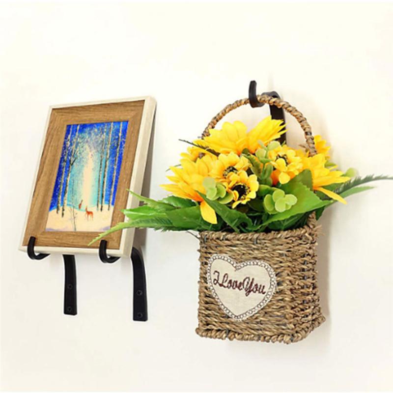 2 sztuk kosz na kwiaty hak żelaza gięcia roślin uchwyt robić powieszenia wytrzymały wieszak na płaszcze ścienne